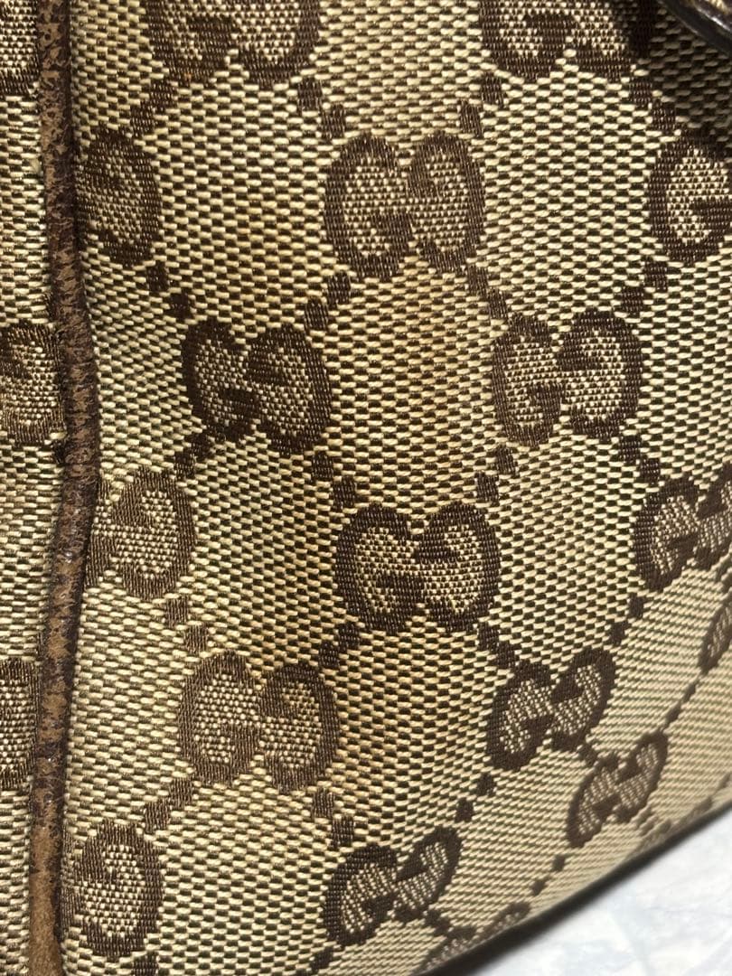 GUCCI ハンドバッグ GG柄 キャンバス生地 茶色