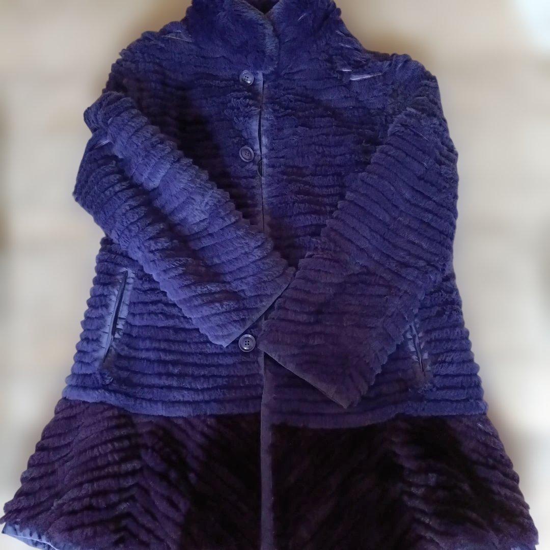 美品！ARBORENTE パープル ラビット リバーシブルコート