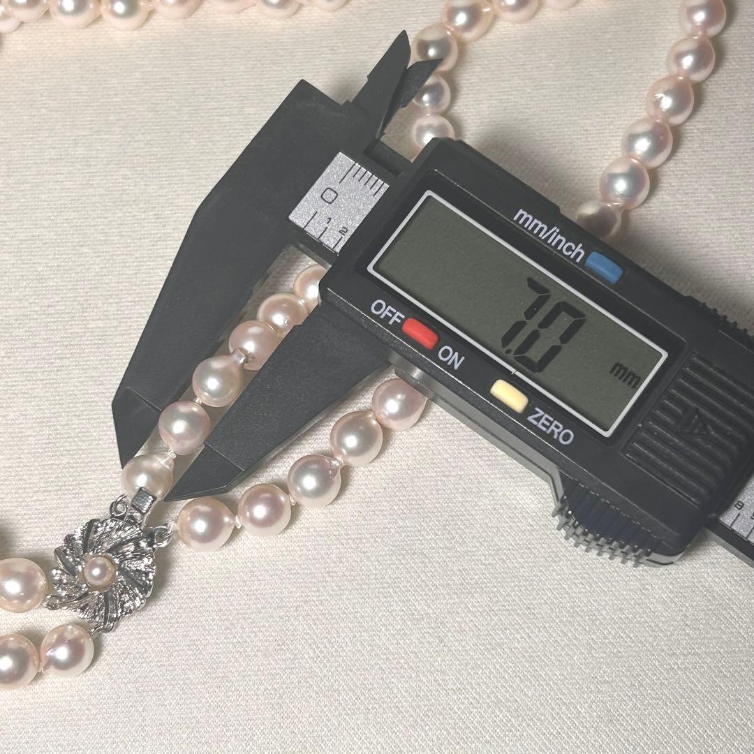 【テリ強✨】あこや バロック 2連 ネックレス 本真珠 パール 干渉色◎ 7.0