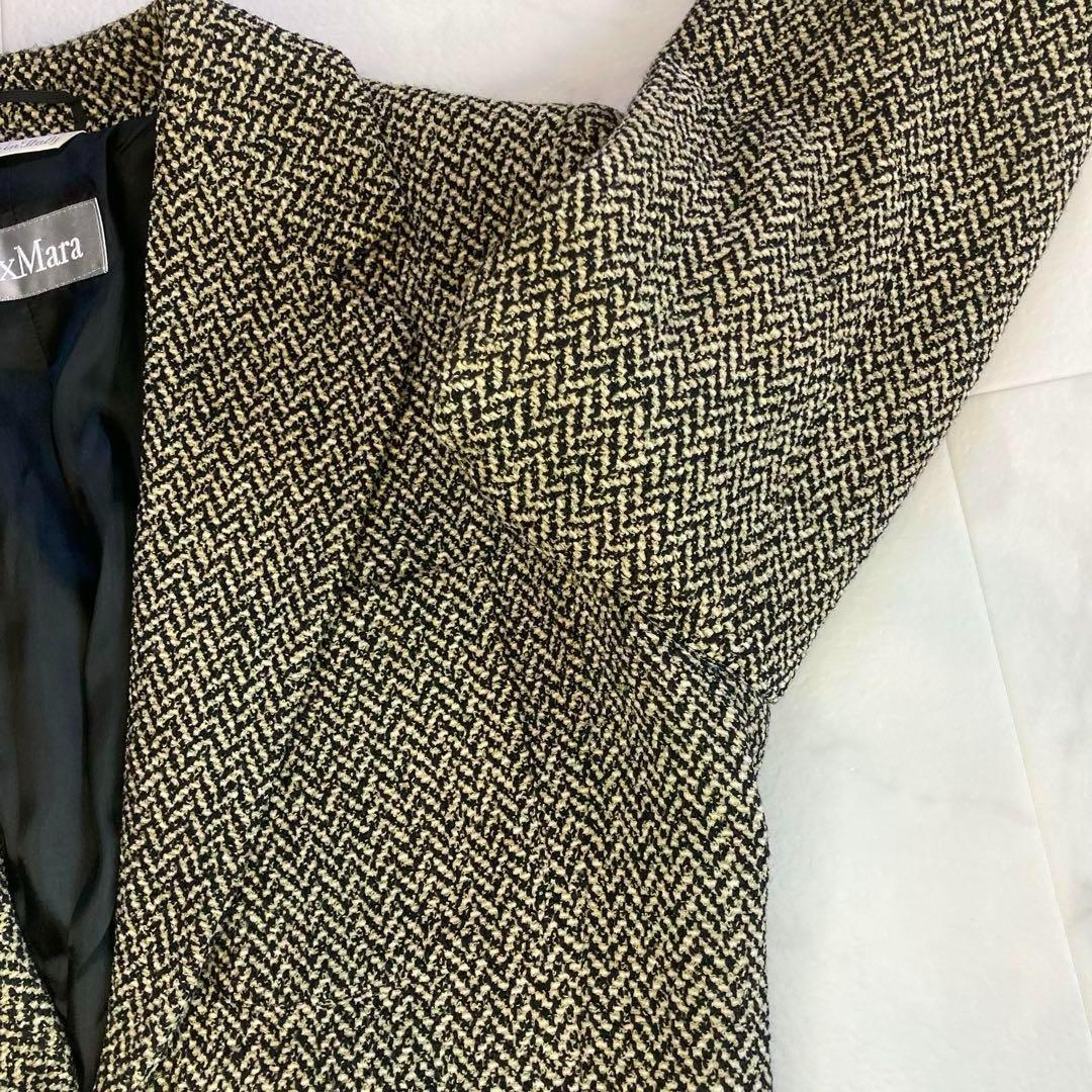 美品 MaxMara マックスマーラ 銀タグ ツイードジャケット イタリア製