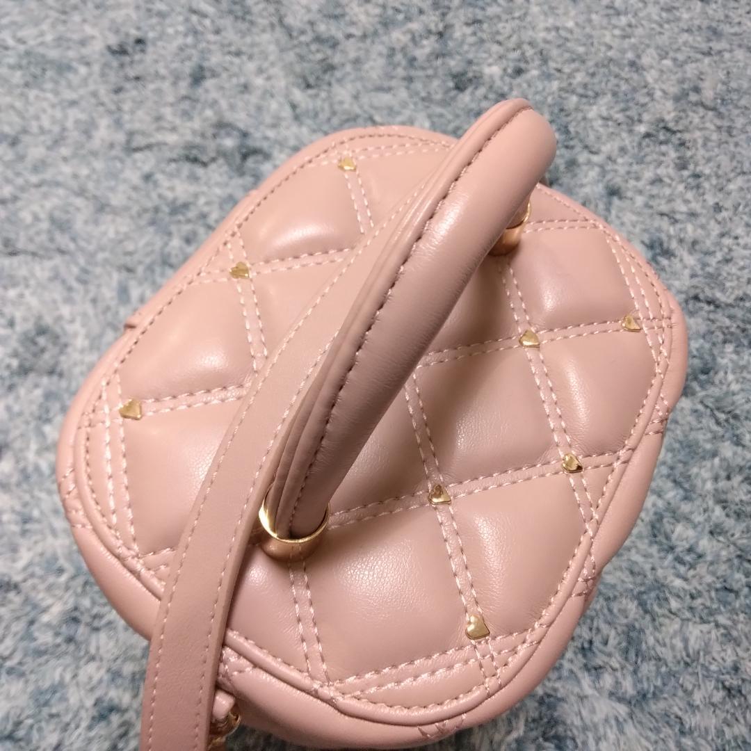 RANDA ランダ ハートスタッズ 2WAY キルティングバニティバッグ ピンク