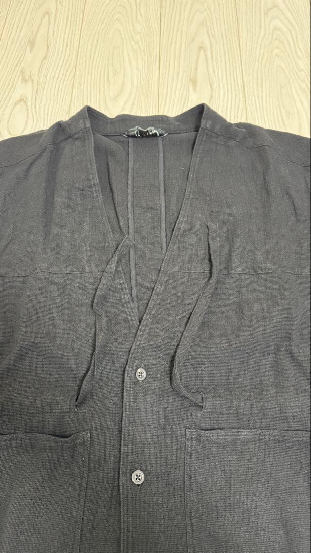 ANCELLM アンセルム PANAMA COLLAR LESS JACKET