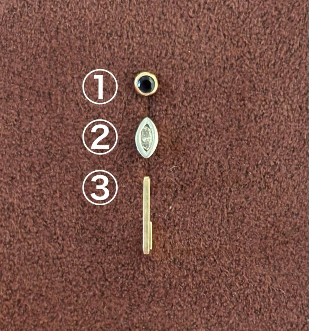 RUGIADA ルジアダ　18金　片耳用ピアス　3種類セット