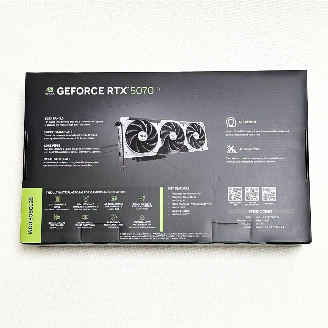 グラフィックボード・グラボ・ビデオカード MSI GEFORCE RTX 5070 Ti VENTUS 3X