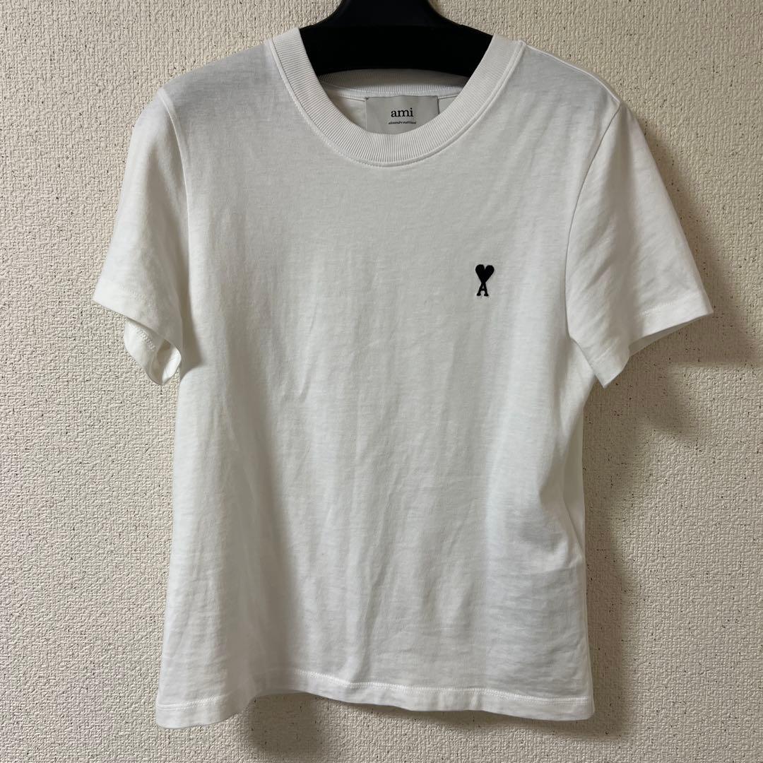 ami ハート刺繍 ホワイトTシャツ