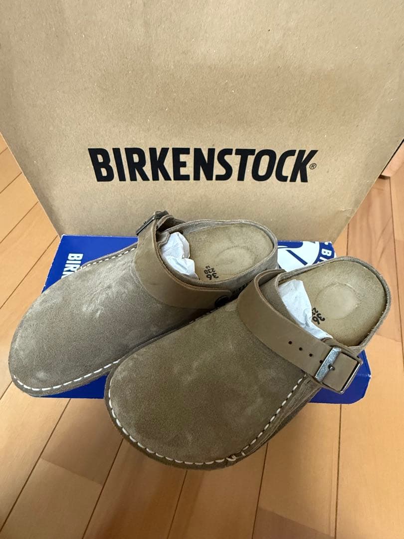 BIRKENSTOCK スエード クロッグサンダル ブラウン