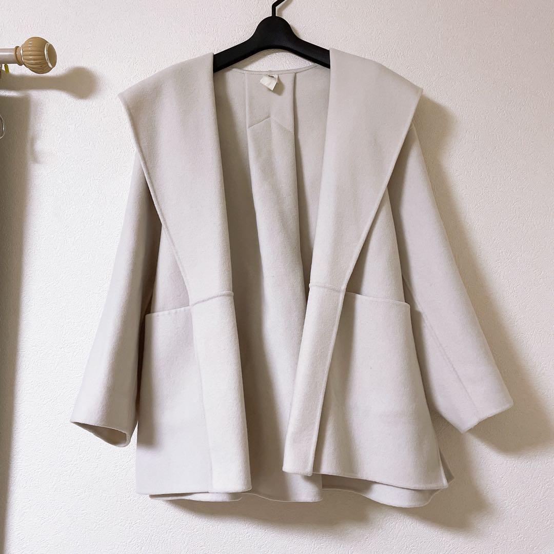 ROPE　リバーメルトンセーラーカラーショートフォルムコート　ウールコート　38