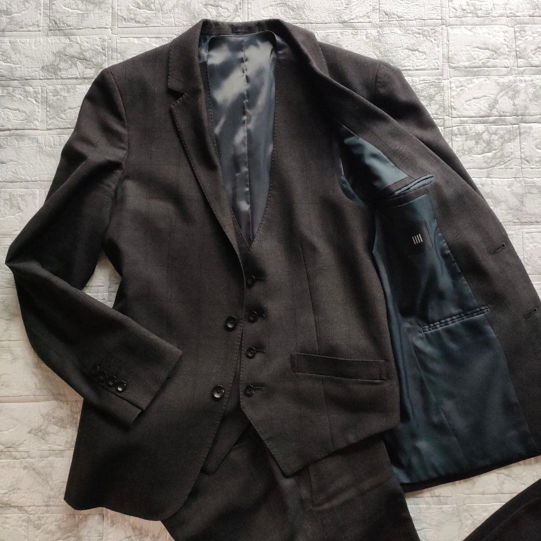 SUIT SELECT チェック柄　4Sスリーピーススーツ　Y4