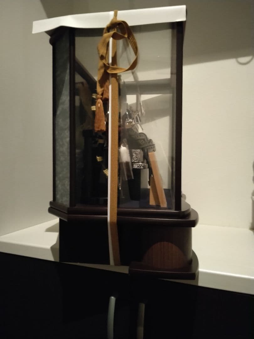 五月人形 兜飾り　福仙　ガラスケース　上杉謙信