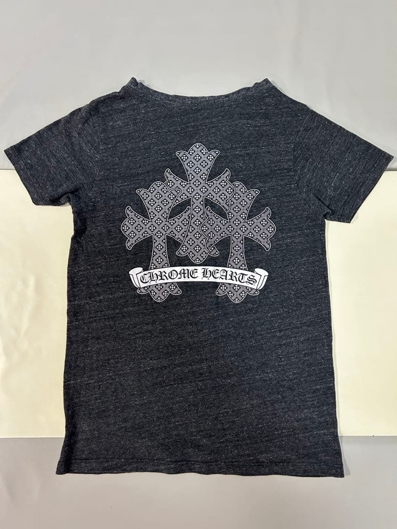 【格安】CHROME HEARTS ダークグレー Vネック Tシャツ