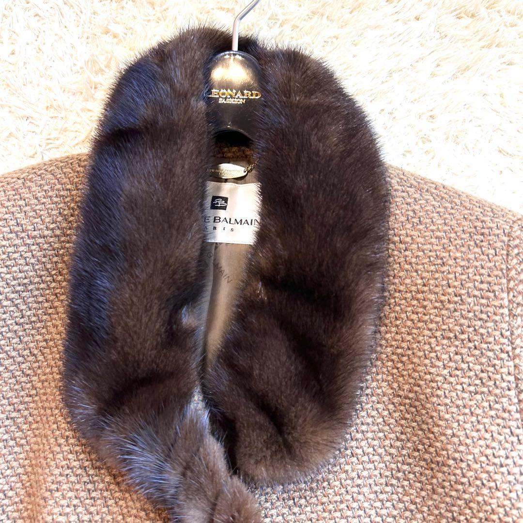 d*2様 【極美本毛皮✨️ミンク カシミヤ100%】 BALMAIN Paris