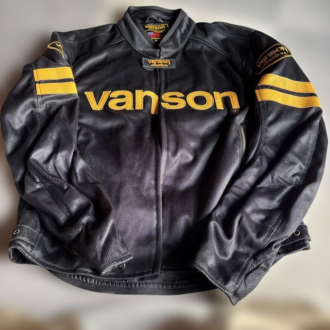vanson メッシュバイクジャケット Mサイズ 黒/黄色
