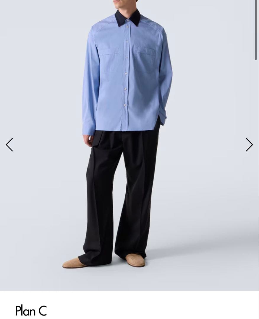 Plan C wide pants blackワイドパンツ　ブラック