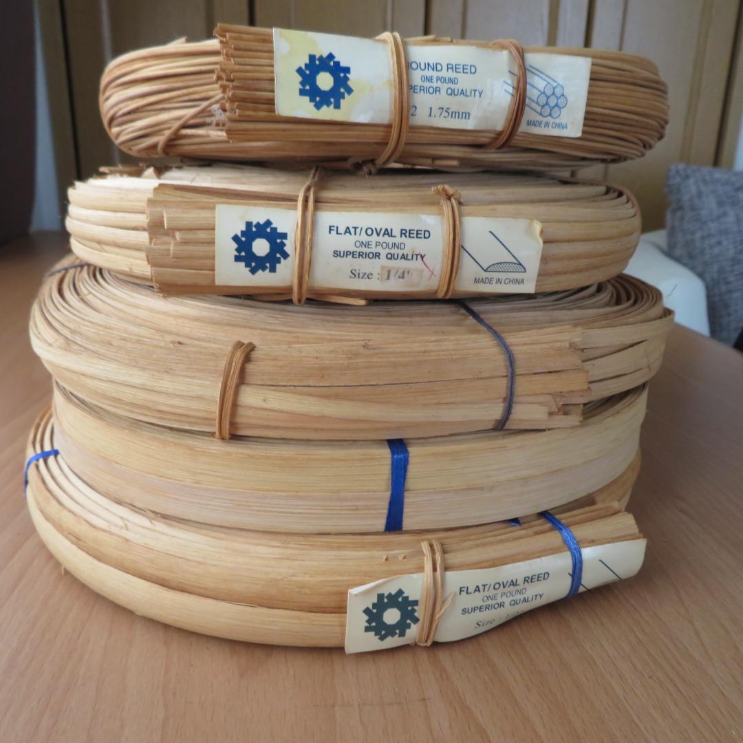 バスケット材料　リード　5点まとめて　約2,200g　木製　かご籠