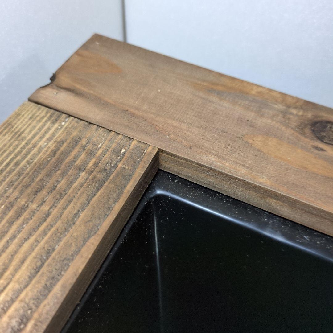 トロ舟40リットル　木枠　杉板カバーセット　ビオトープ　メダカ