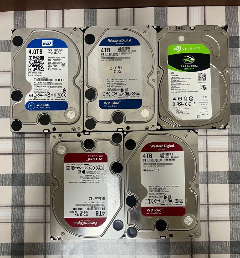動作確認済 4TB HDD 5台セット 20TB