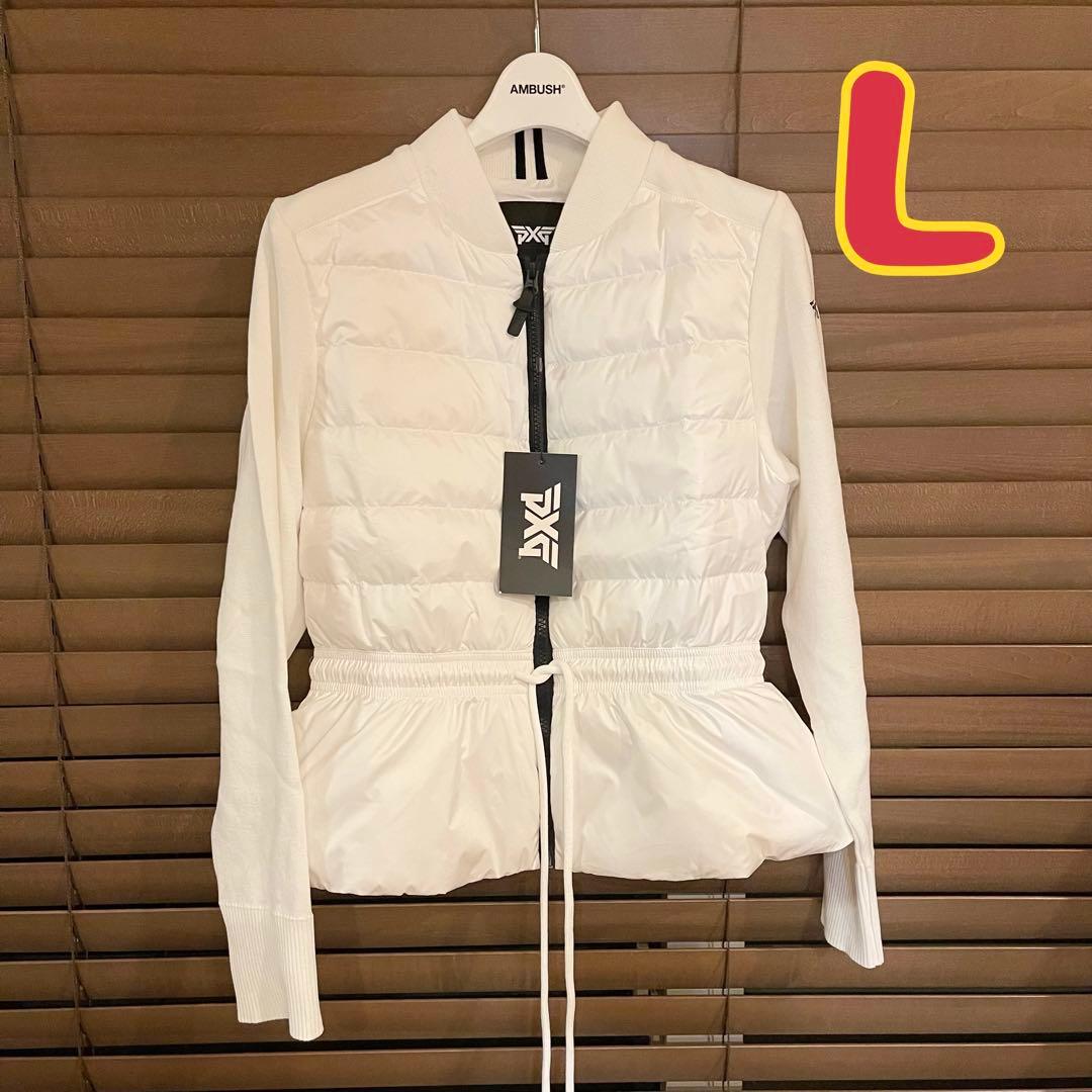 PXG 新作ゴルフ ウェア レディース ジャケット ダウン ニット トップス白L