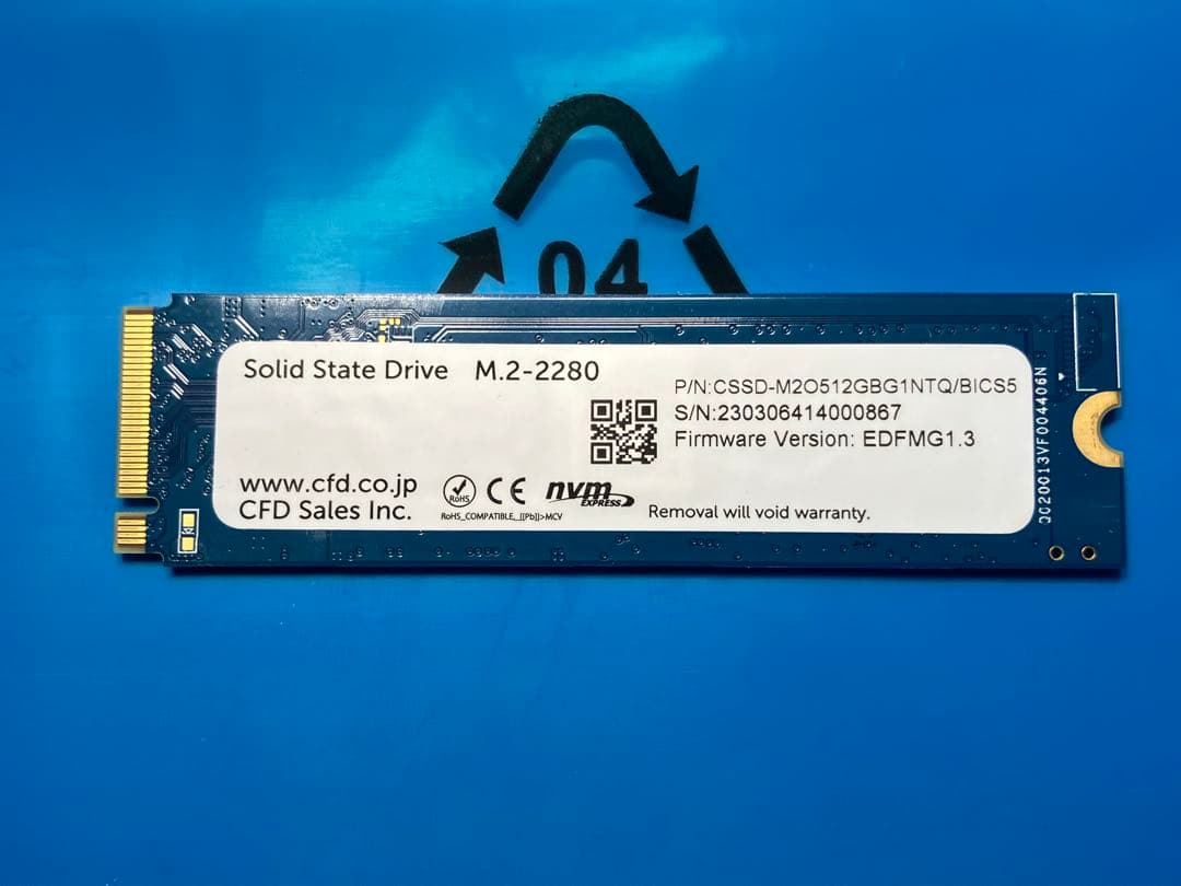 内蔵型SSD CFD 512GB M.2 2280 NVMe SSD (500GB)