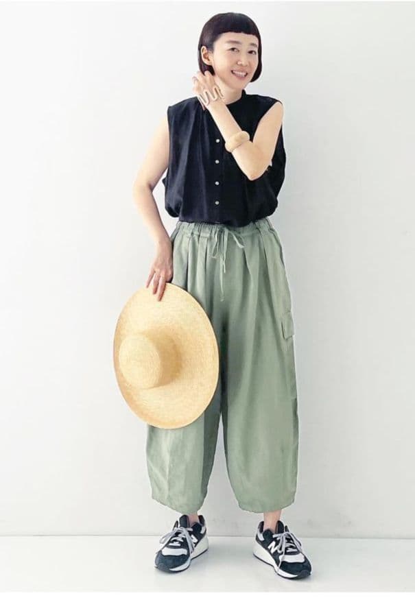 ネストローブ♡コットンリネン石目コクーンカーゴパンツ