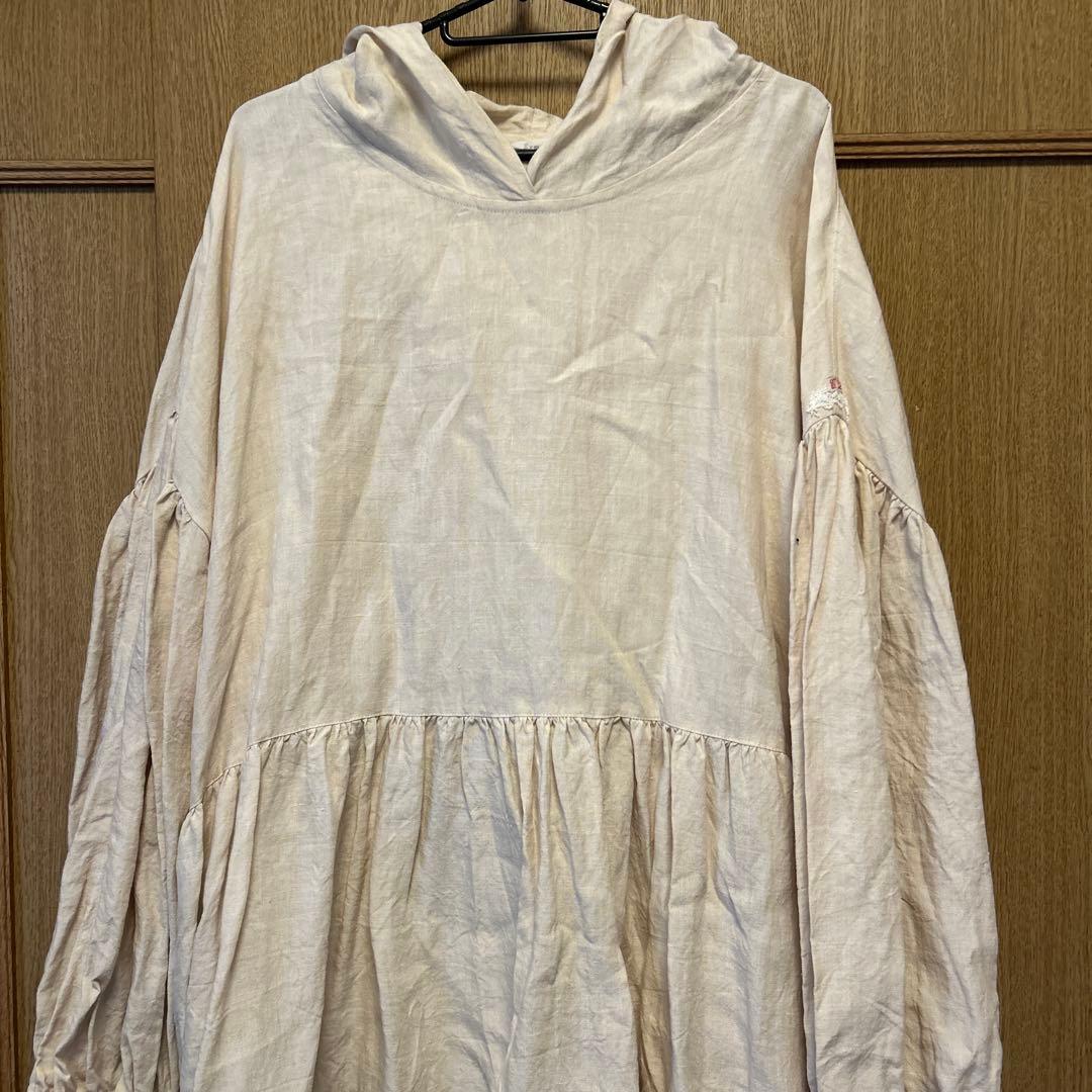 ハンドメイド作家様　リネンフードワンピース
