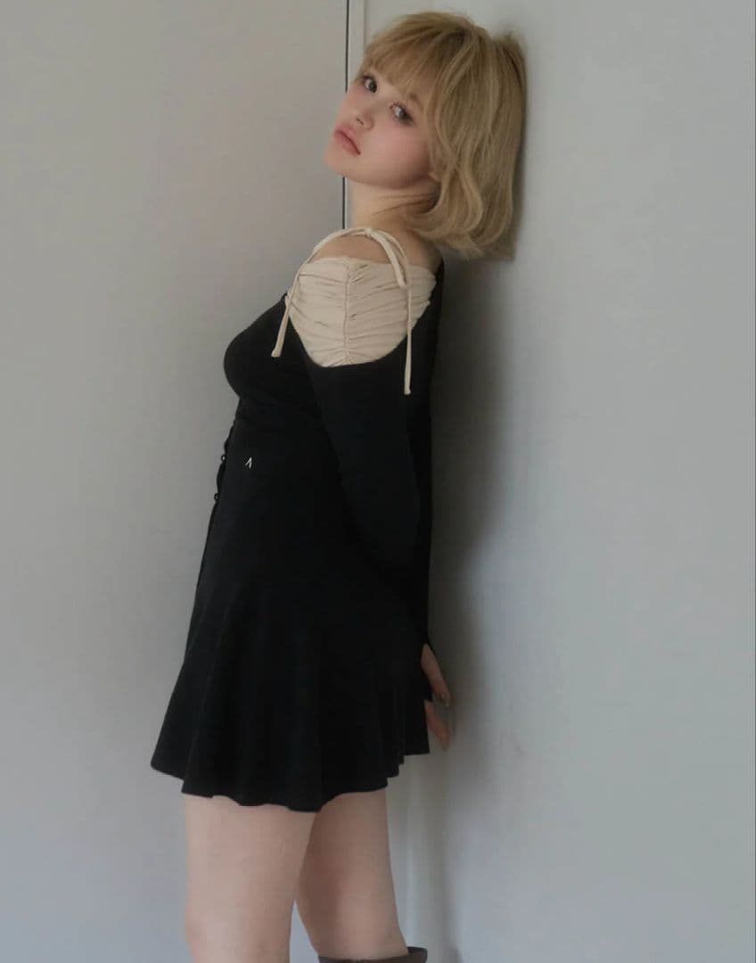 【新品】andmary Helen knit flare mini dress
