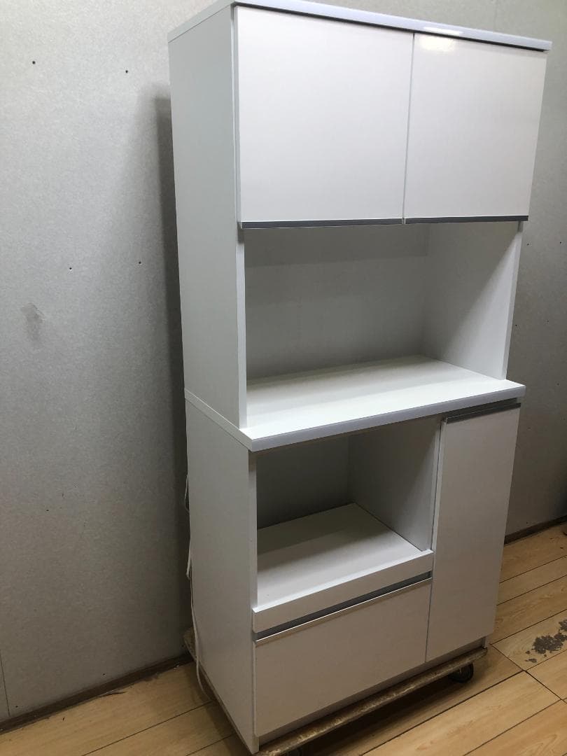 美品 食器棚 大川家具 レンジ台 コンセント付 キッチンボード250525-2