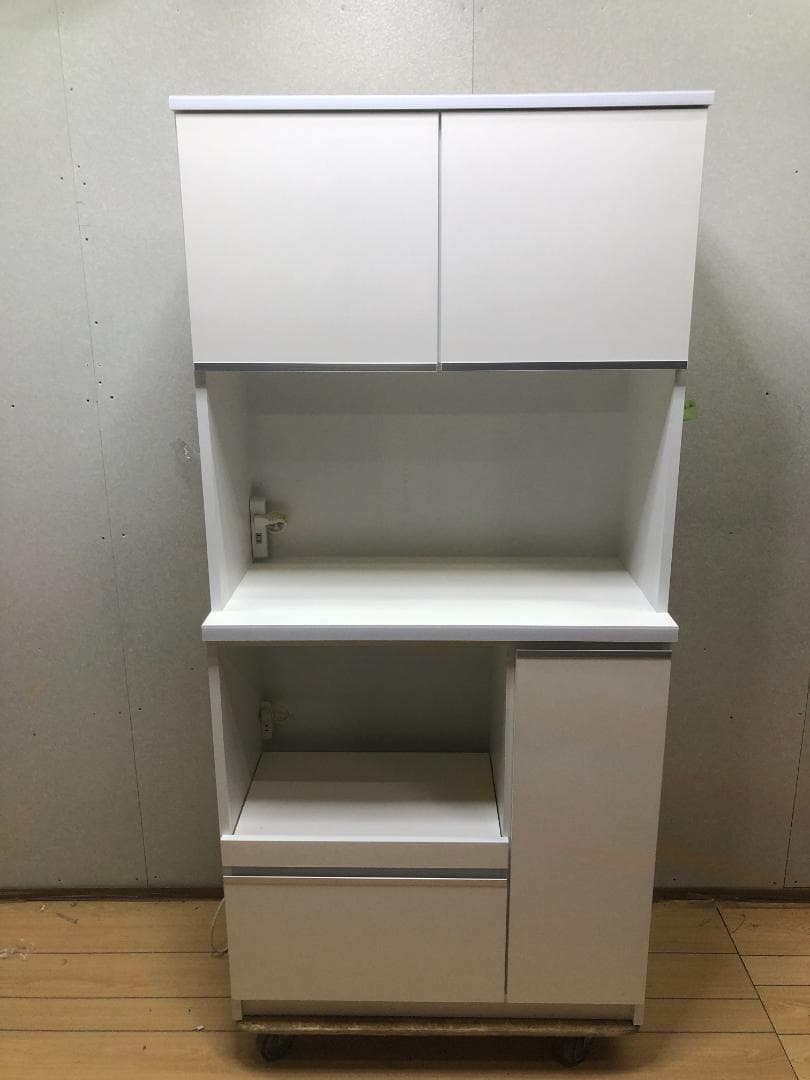 美品 食器棚 大川家具 レンジ台 コンセント付 キッチンボード250525-2