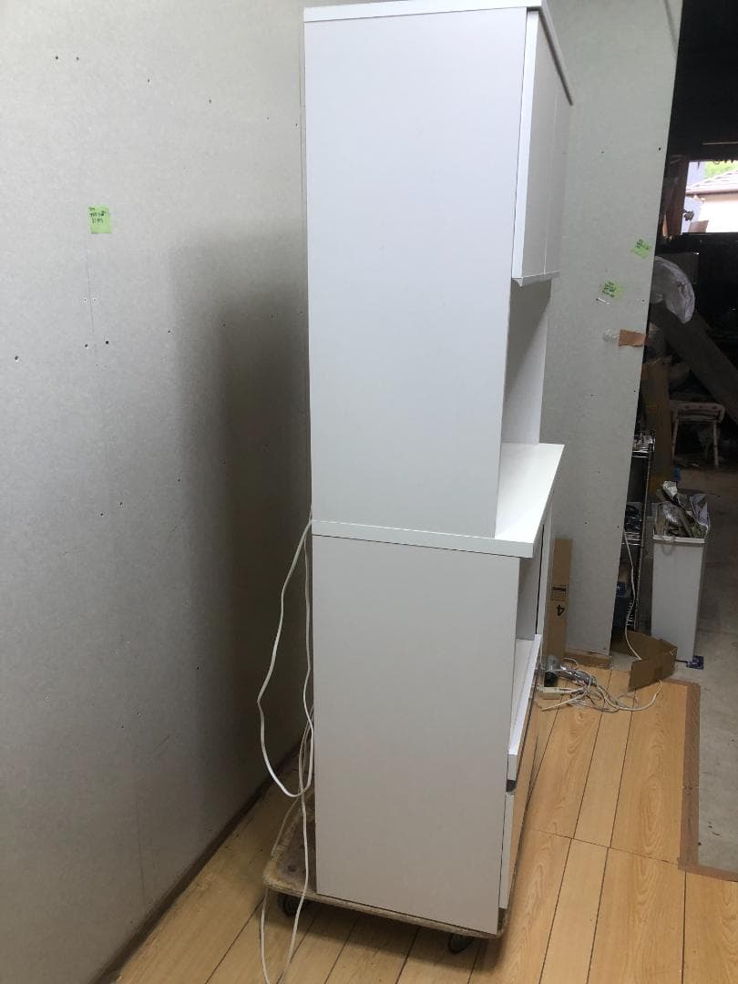美品 食器棚 大川家具 レンジ台 コンセント付 キッチンボード250525-2