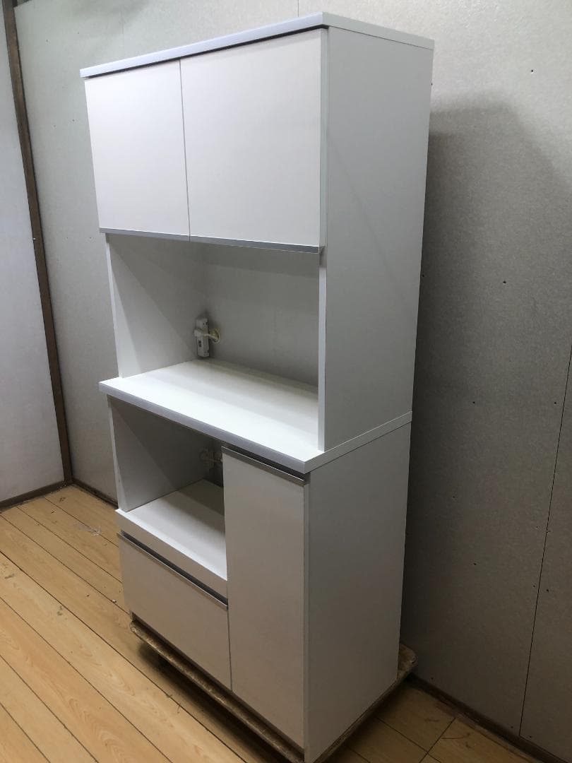 美品 食器棚 大川家具 レンジ台 コンセント付 キッチンボード250525-2