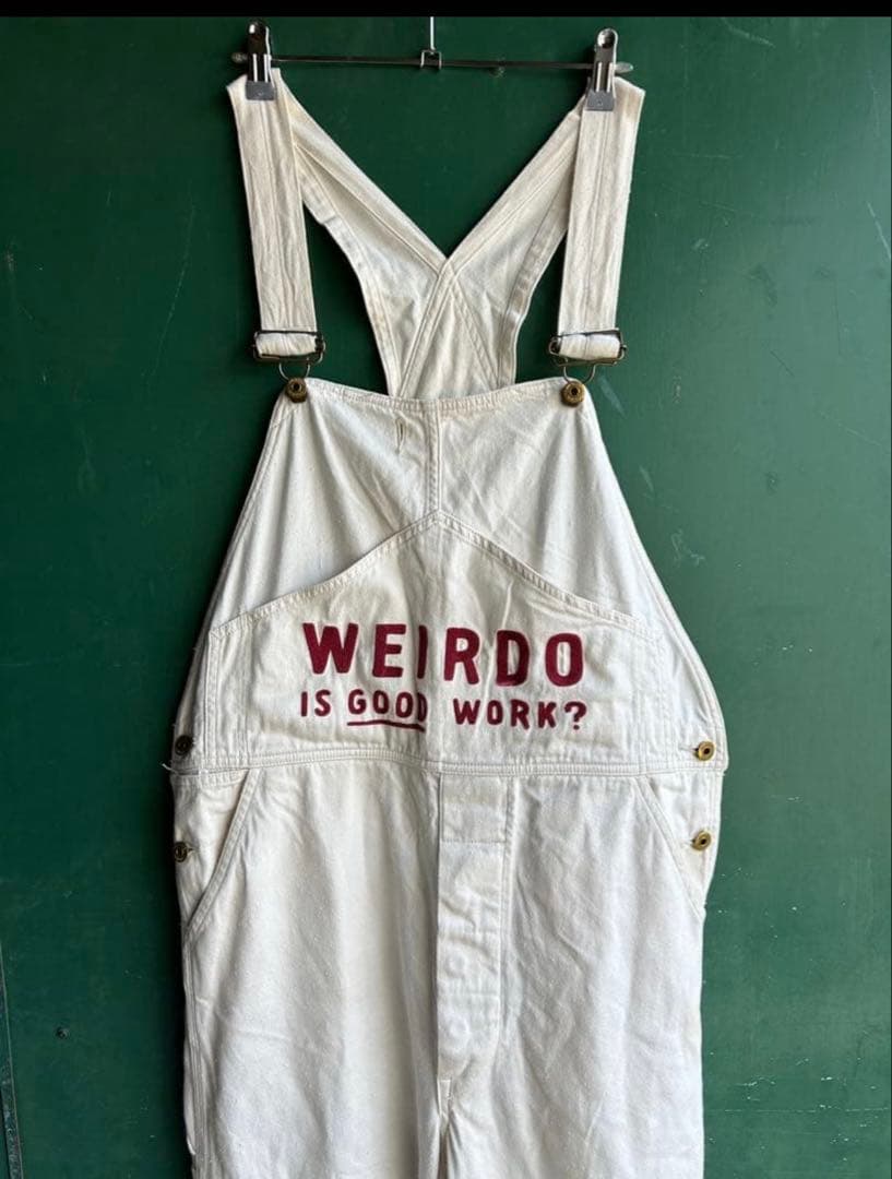 WEIRDO/ウィアード オーバーオール　ホワイト　刺繍