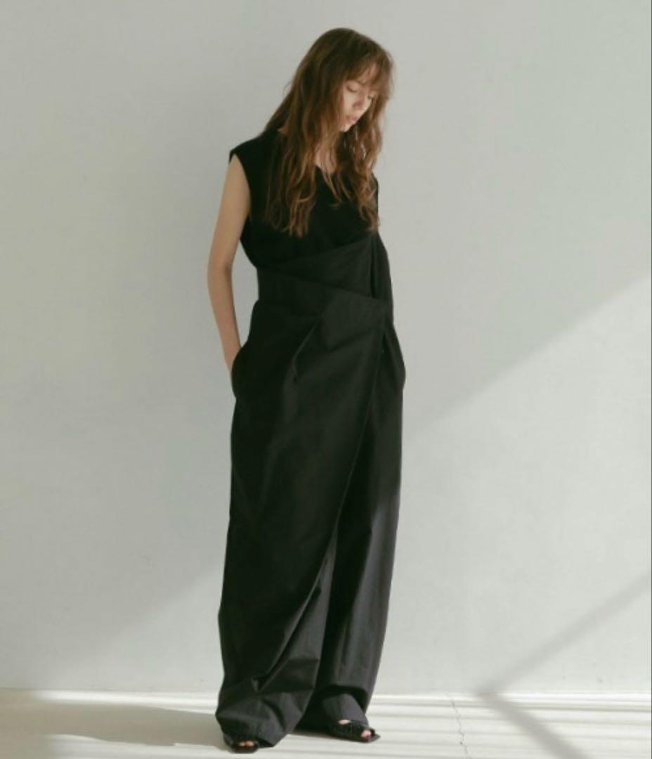 新品未使用　etretokyo ワンショルダーラップワイドパンツ　BLK M