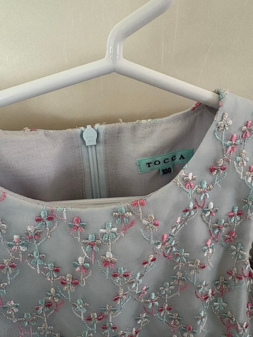 TOCCA 水色 花柄刺繍ワンピース フォーマル 100