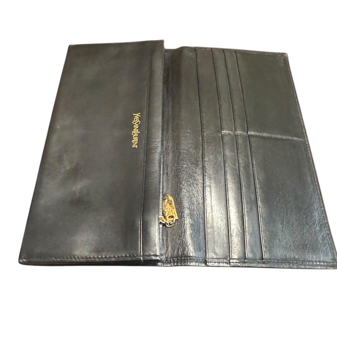 イヴサンローラン 長財布 フラップウォレット カサンドラ YSLロゴ 男女可能