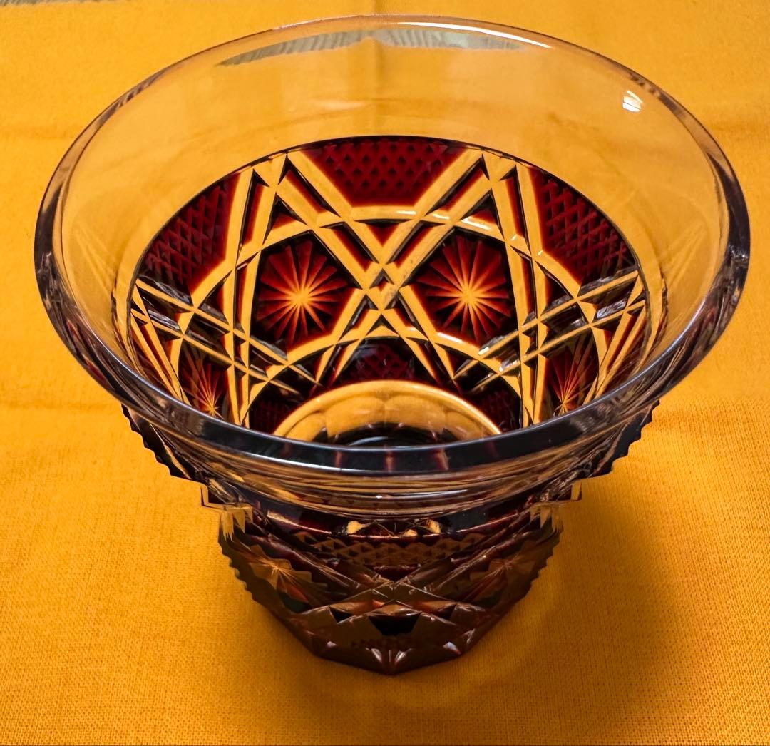 島津薩摩切子　島津磯斉彬竈　 冷酒グラス （新品 未使用）