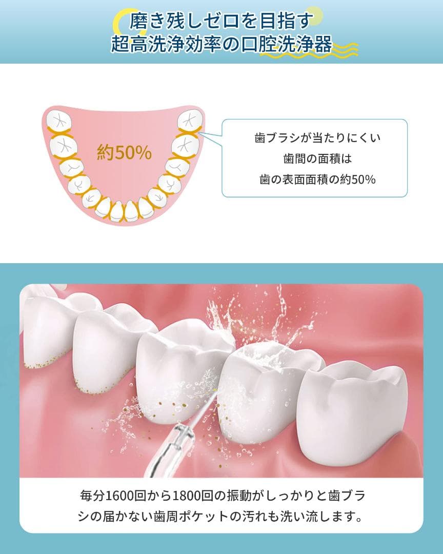 ４本 ジェットウォッシャー 口腔洗浄器 4種類の水流