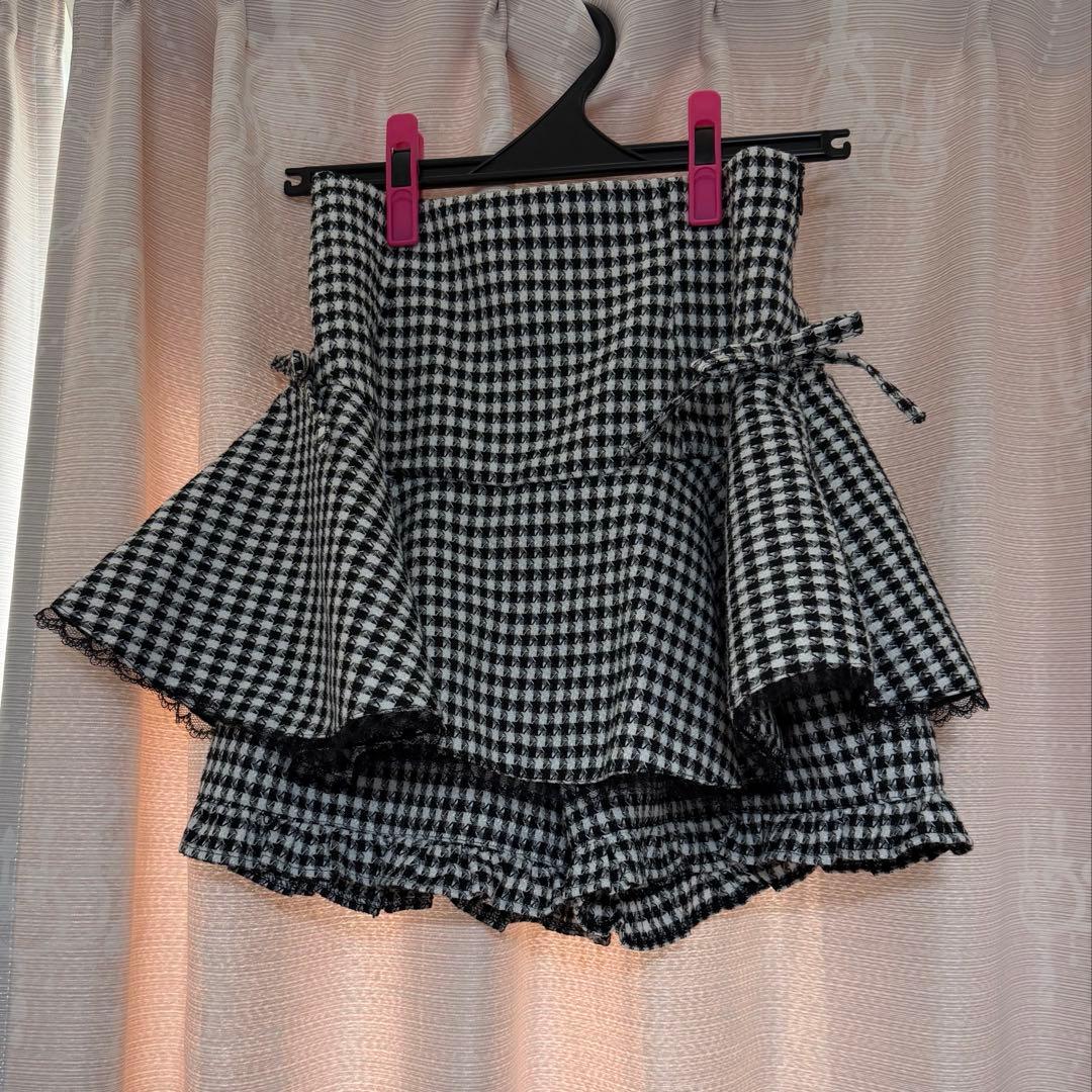 pium ハイウエストフレアフリルスカパン ミックス