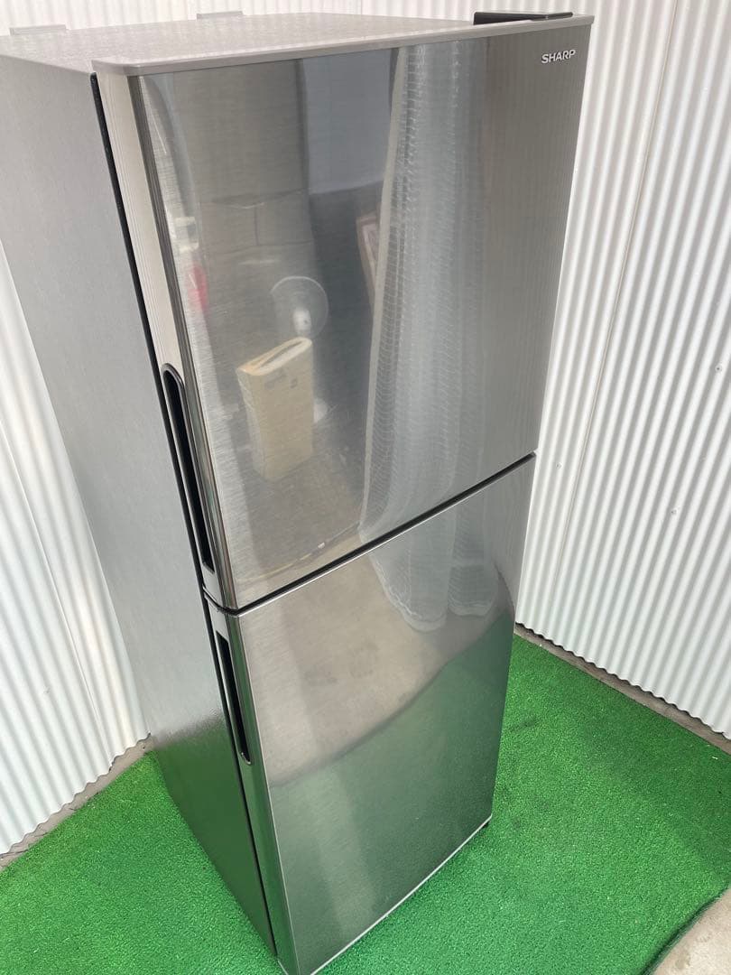 921 シャープ おしゃれシルバー 2ドア冷蔵庫 225L トップフリーザー