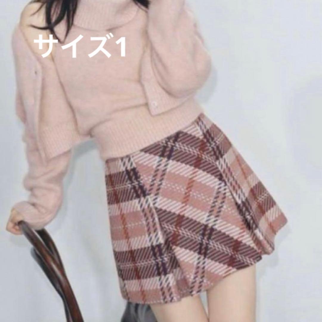 snidel スナイデル　ロービングチェックスカート　ピンク　サイズ1