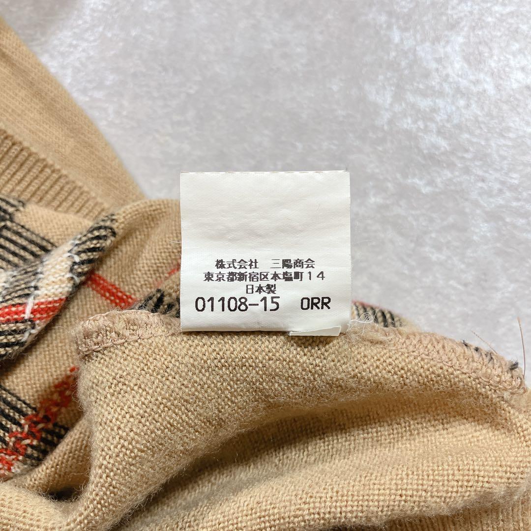 BURBERRY ノバチェック柄 ウールニット ベージュ バーバリー M
