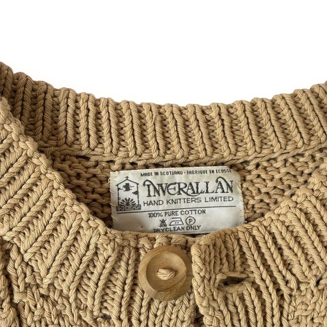 【Ｈｉ_ｊｉｒｉ】インバーアラン 黒タグ コットン カーディガン