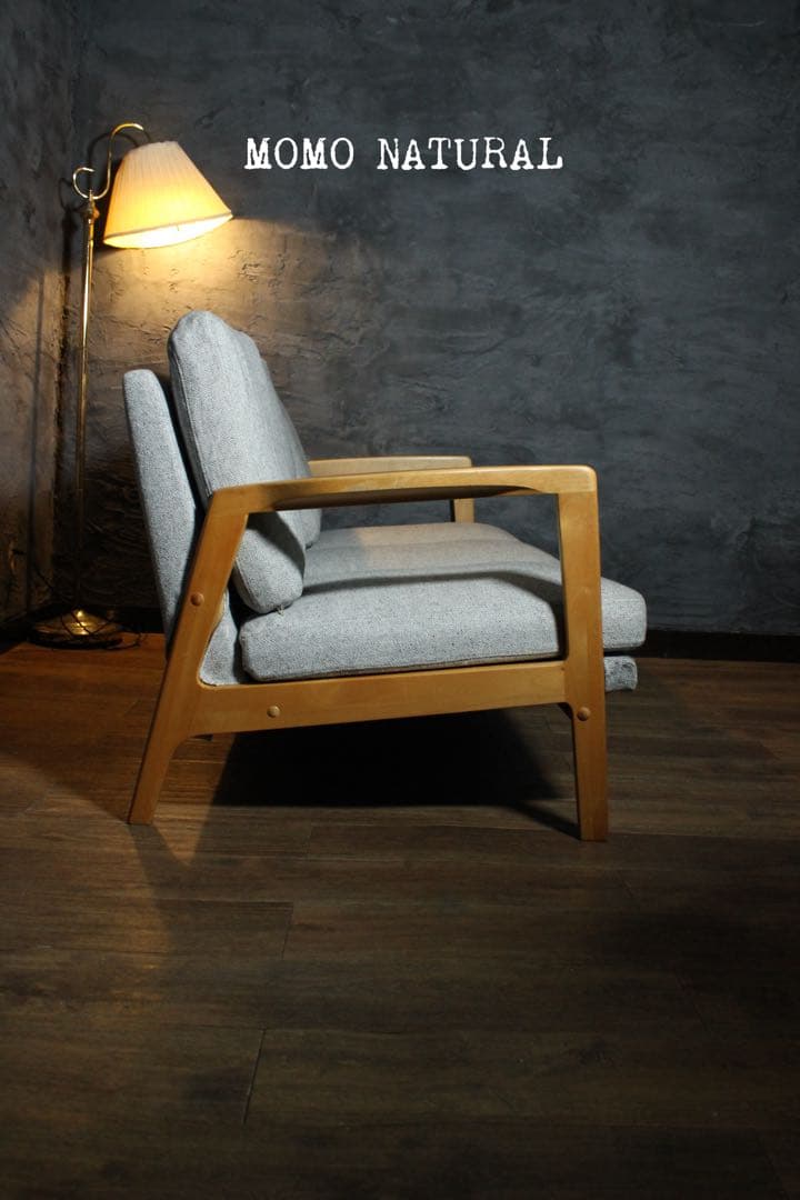 首都圏送無料〜MOSS14万天然木アルダー無垢材 3人がけソファ モモナチユラル