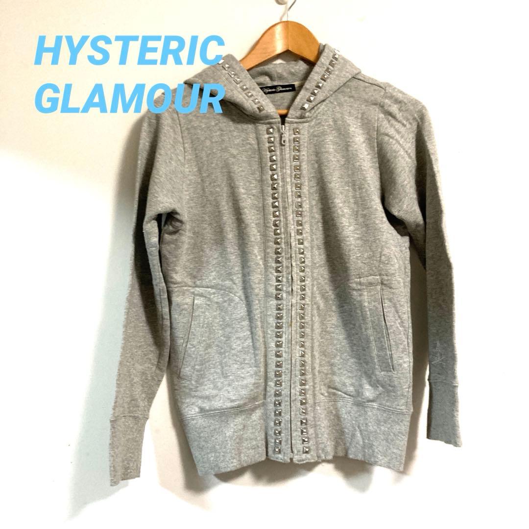 ヒステリックグラマー　スタッズ加工パーカー　グレー　y2k NANA FREE