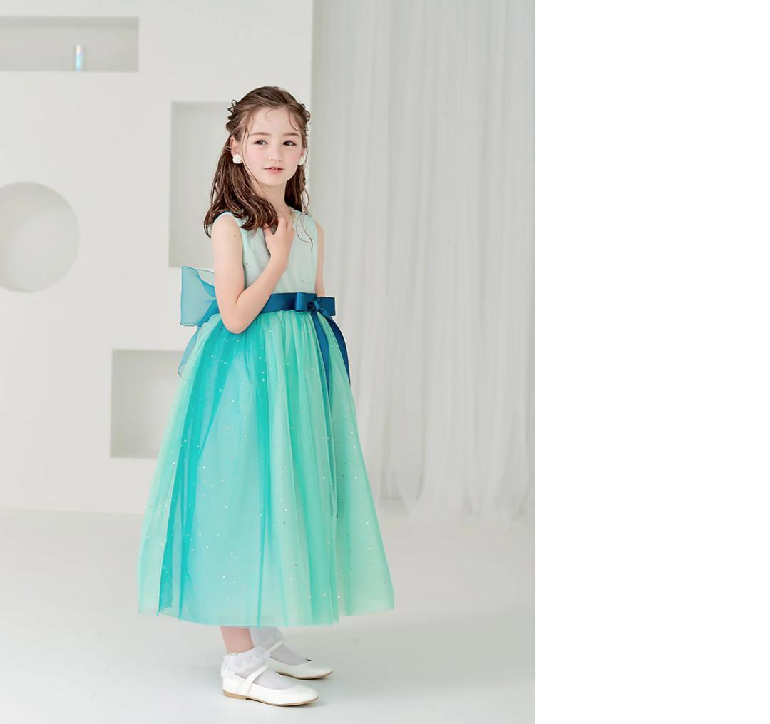 mi-san専用★DRESCCO ピーコックブルービジューストーンロングドレス