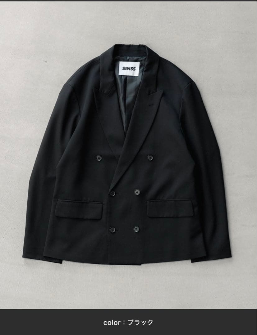penpen  SINSS ブラック ダブルブレストジャケット Mサイズ