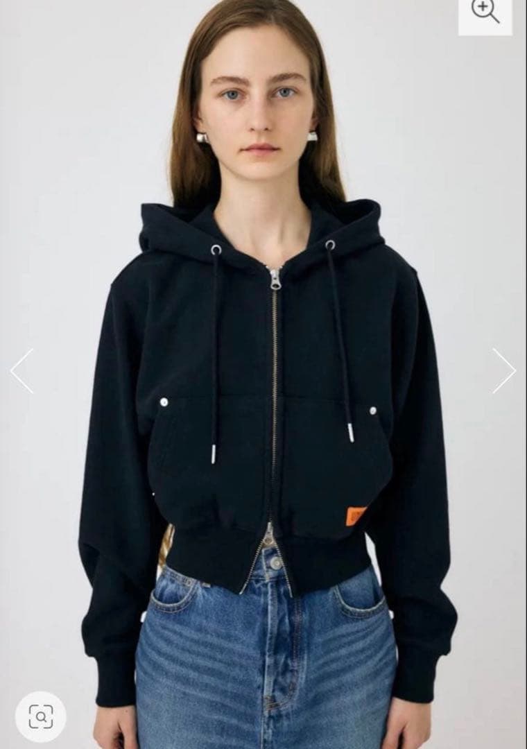 moussy UOM ZIP UP スウェット フーディ ブラック