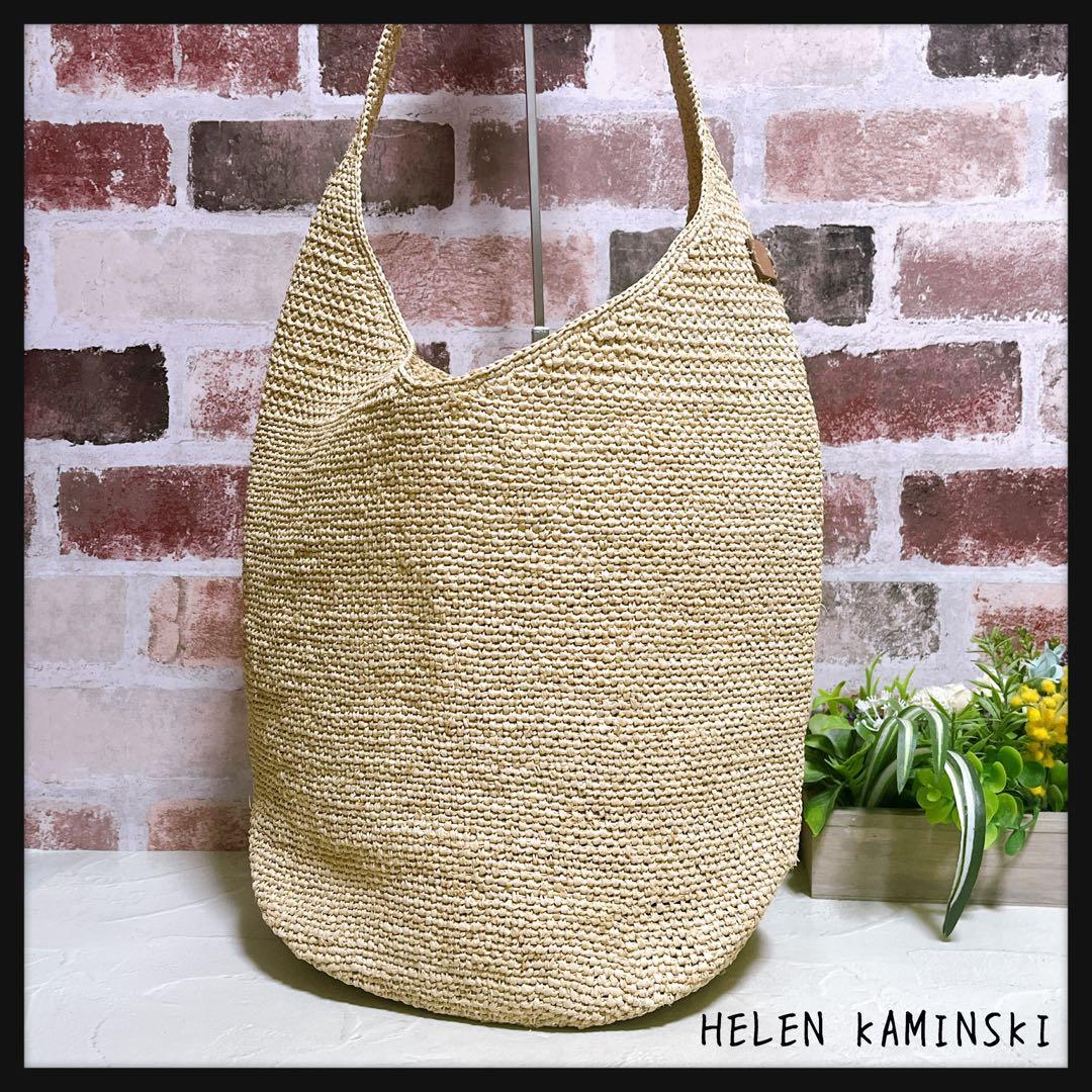 極美品【ヘレンカミンスキー】かごバッグ ラフィア編み トートバッグ バケツ