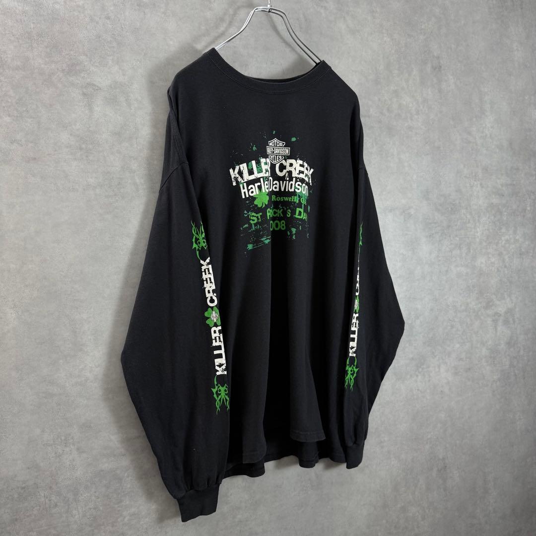00s HARLEYハーレーダビッドソン 両面プリントロンT 袖プリント XL