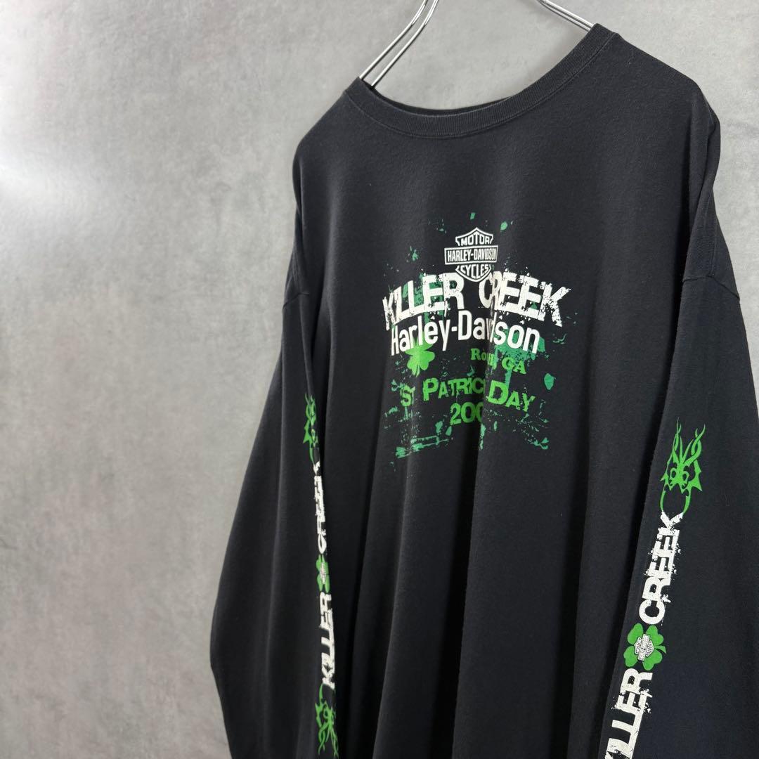 00s HARLEYハーレーダビッドソン 両面プリントロンT 袖プリント XL