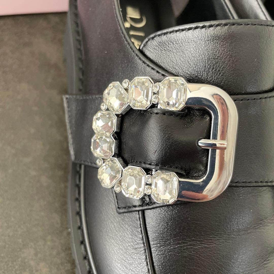 ダイアナDIANA ビジュー付きブラックローファー銀座正規店購入　新品