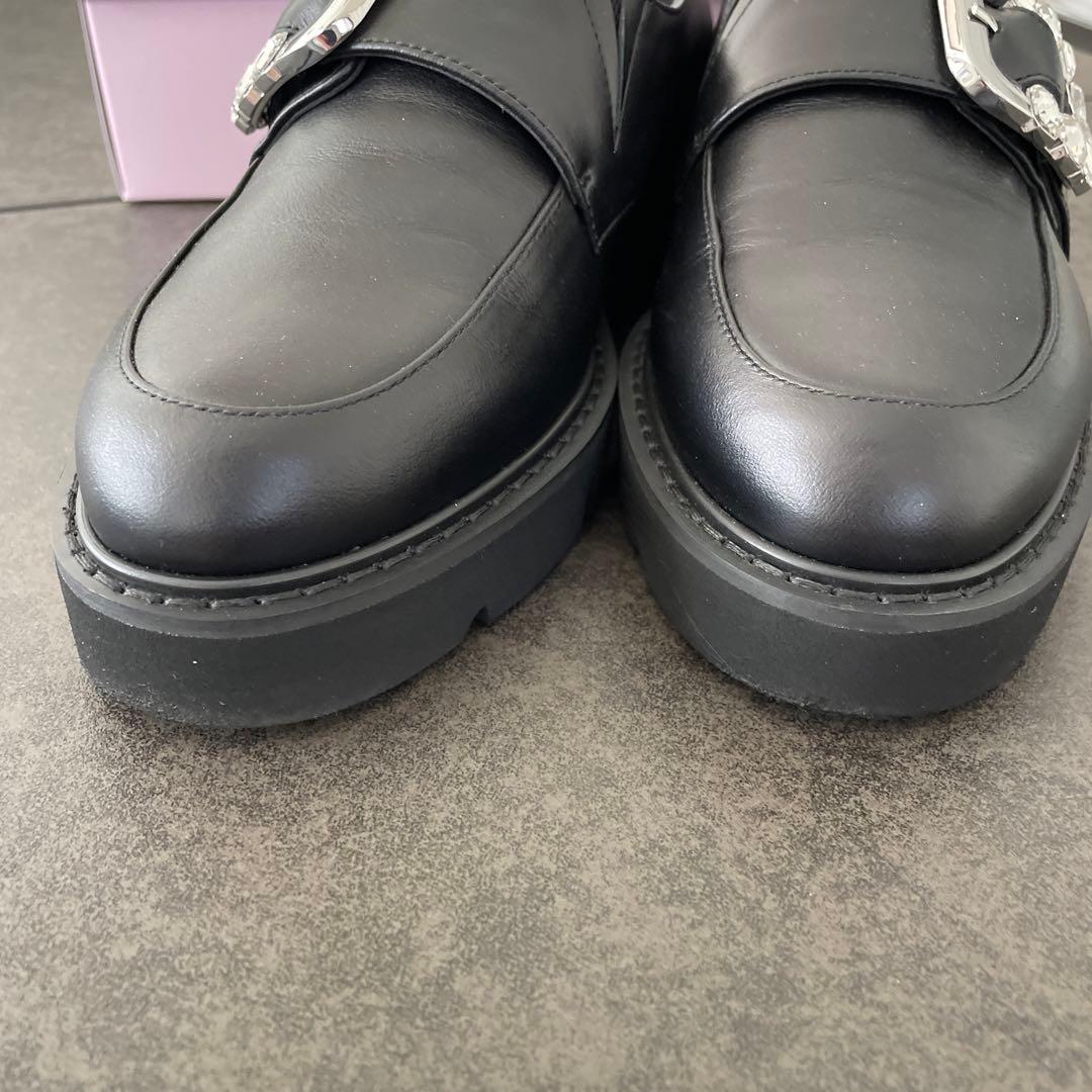 ダイアナDIANA ビジュー付きブラックローファー銀座正規店購入　新品